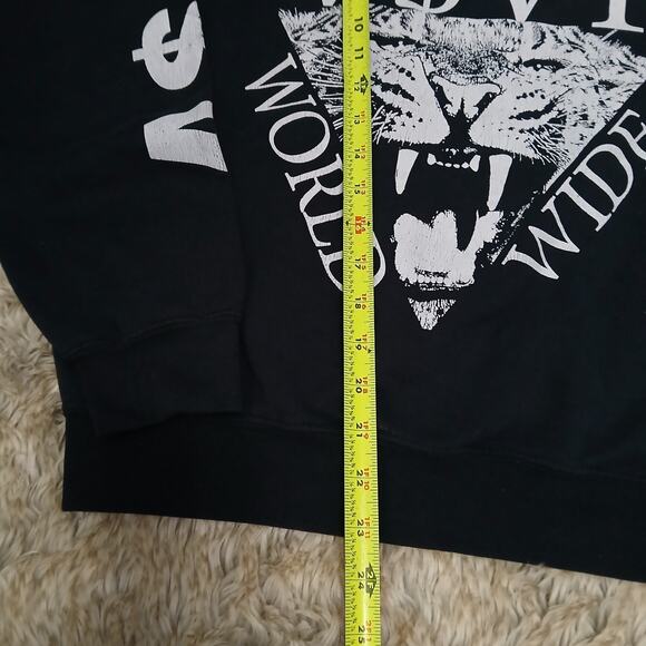 ASAP VSVP Worldwide Crewneck Sweatshirt Black Size S Leopard Graphic Pullover - Picture 8 of 10